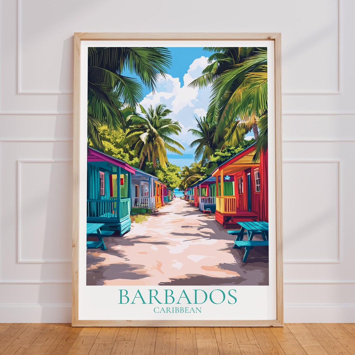Barbados Travel Poster Caribbean Wall Art Print Vacation Gift Tropical