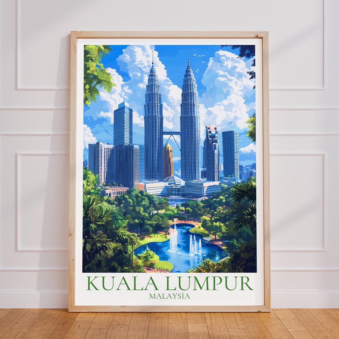 Kuala Lumpur Malaysia Poster Petronas Twin Towers City Park Travel