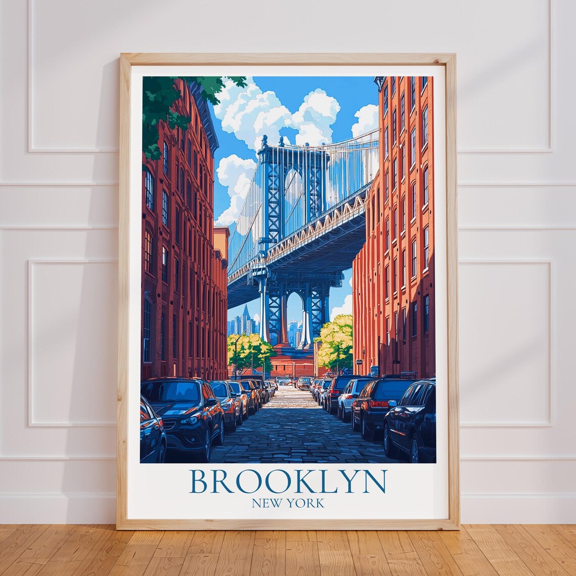 Brooklyn New York DUMBO Manhattan Bridge Street Scene Poster