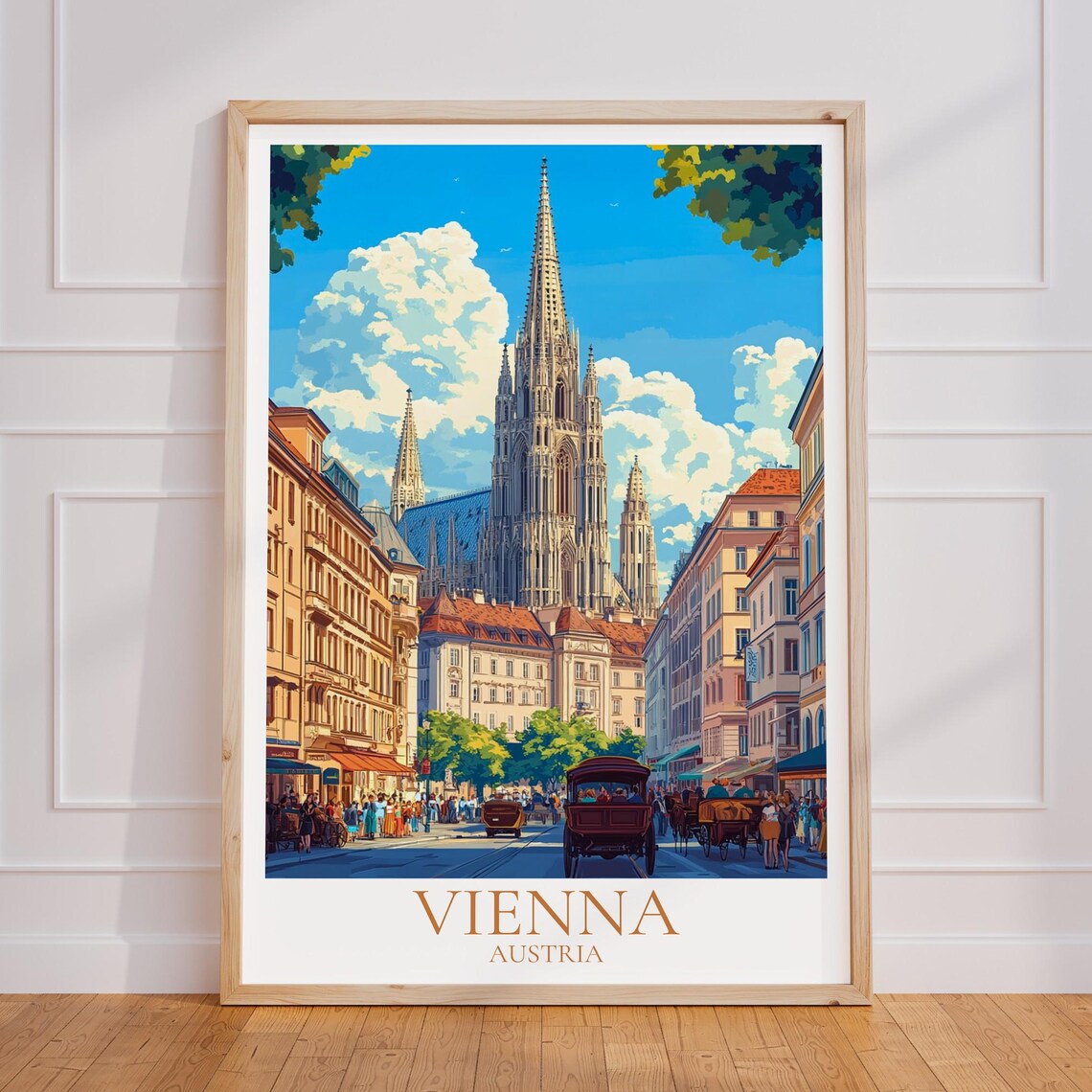 Vienna Vintage Travel Poster, St Stephens Cathedral