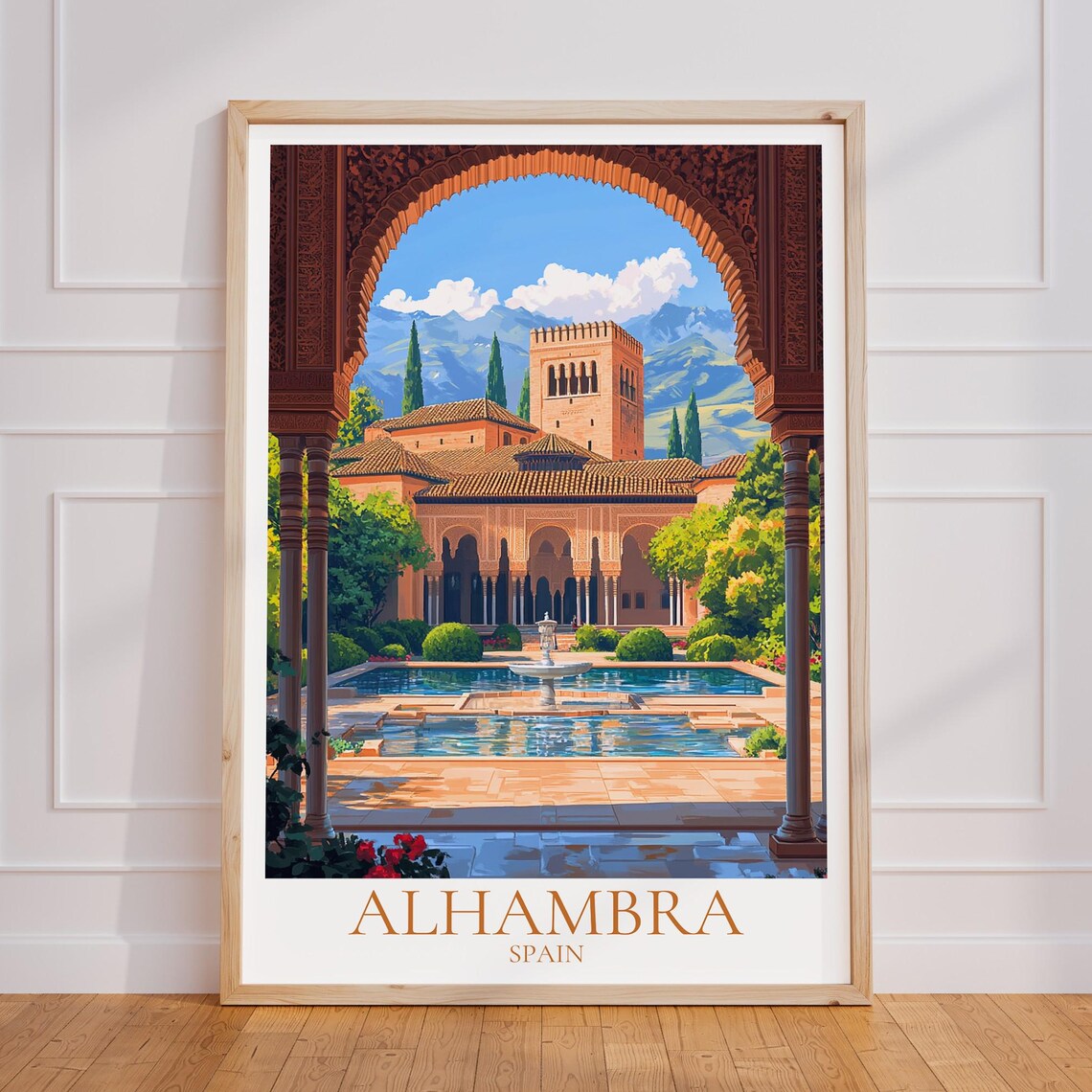 Granada Vintage Travel Poster, Andalusia Art Print