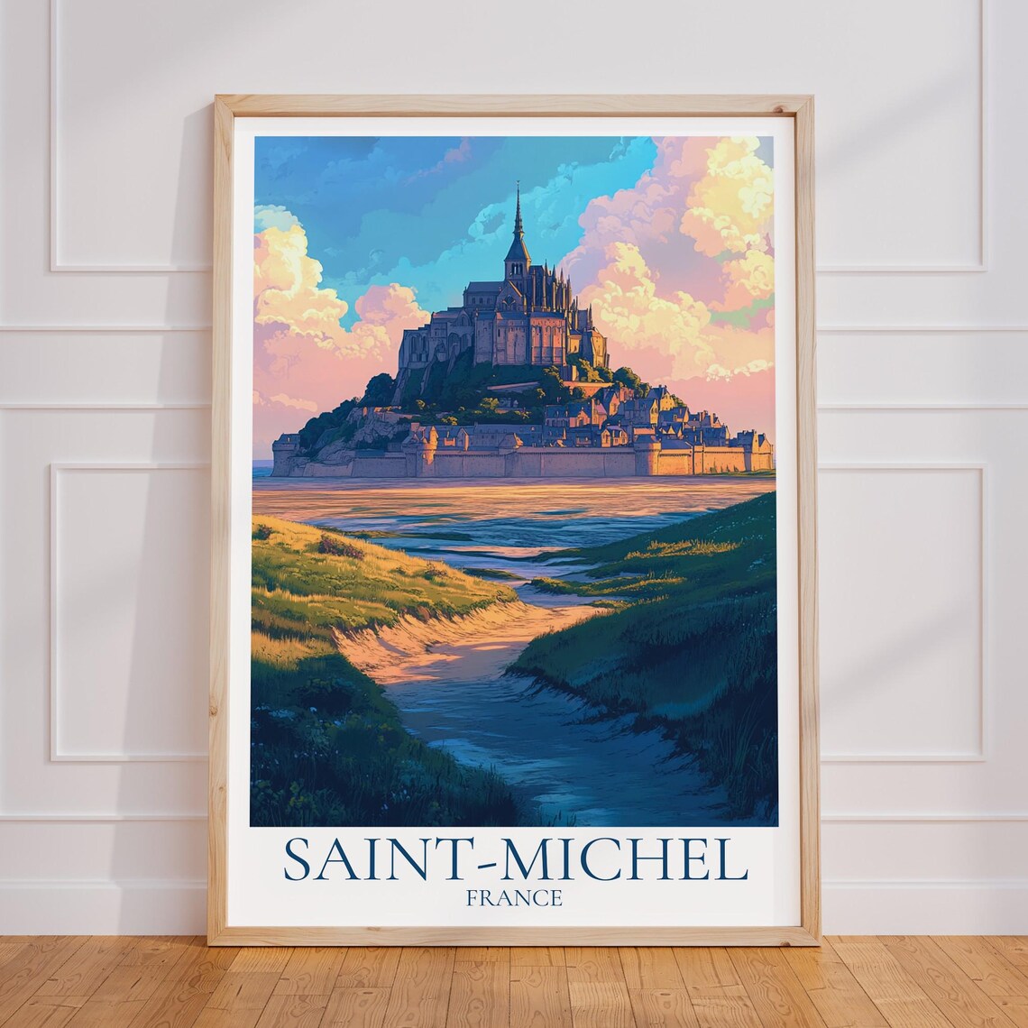 Mont Saint Michel Normandy France Sunset Abbey Island Poster