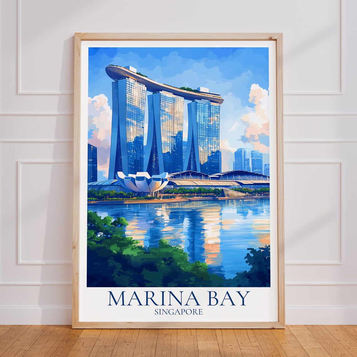 Marina Bay Singapore Vintage Travel Poster Art Print