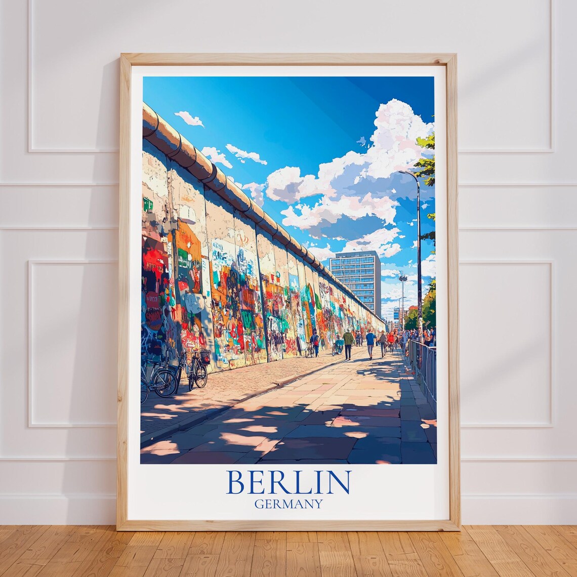 Berlin Germany East Side Gallery Wall Graffiti Travel Poster