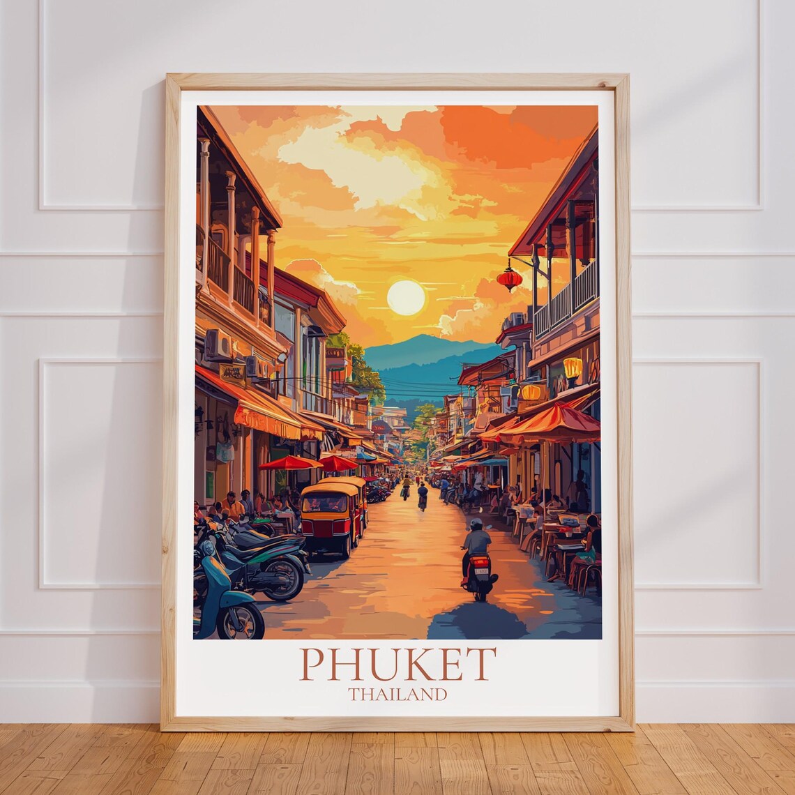 Phuket Vintage Travel Poster, Thailand Art Print