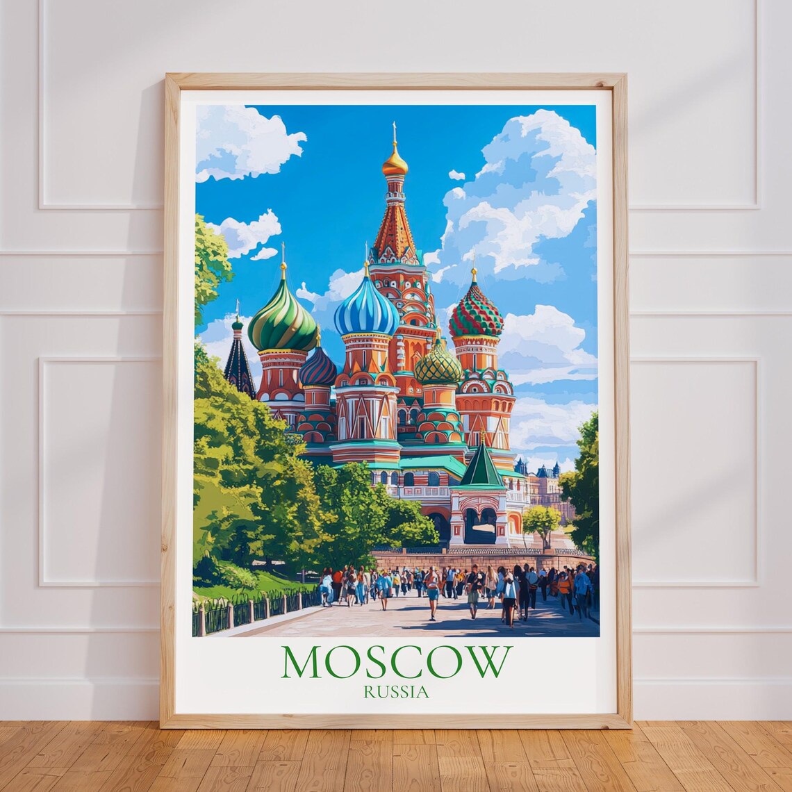 Moscow Russia Saint Basil Cathedral Red Square Travel Poster