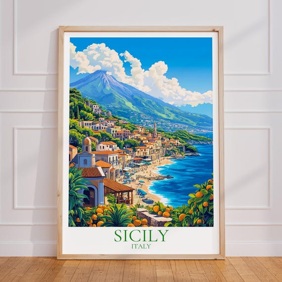 Sicily Vintage Travel Poster Art Print