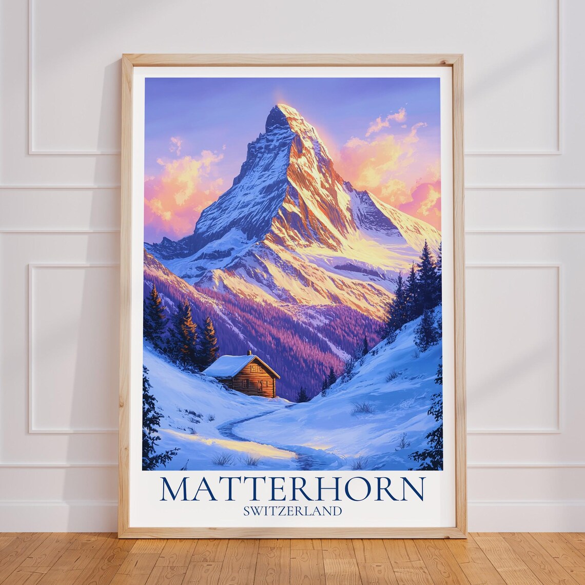 Matterhorn Vintage Travel Poster, Switzerland Art Print