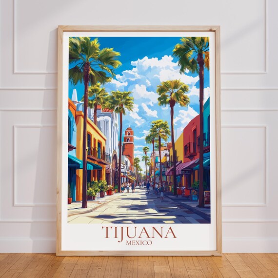 Tijuana Travel Poster Mexico Wall Art Print Vintage Gift