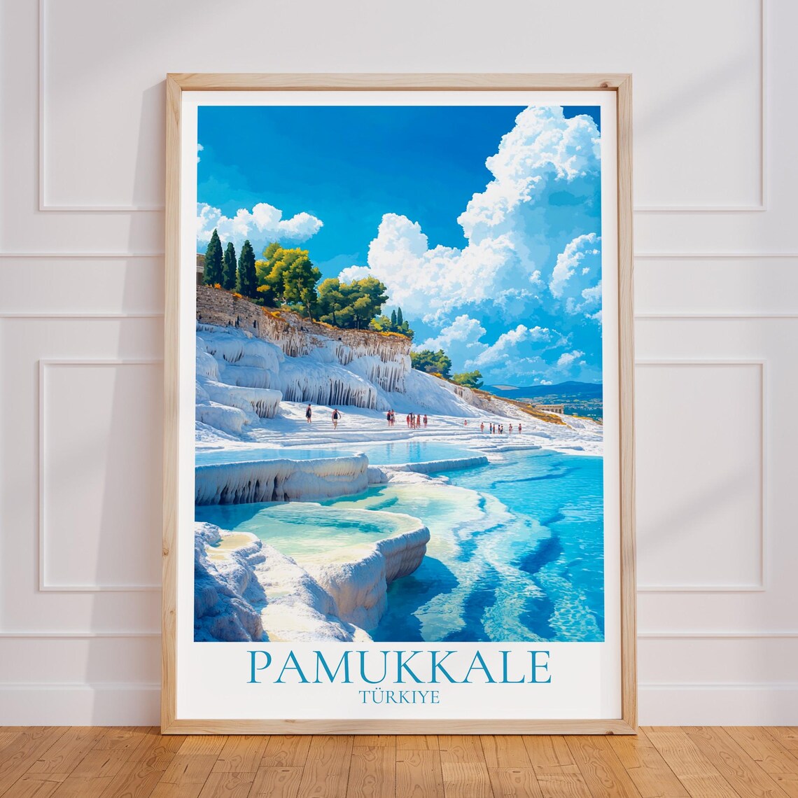 Pamukkale White Travertine Terrace Pools Turkiye Travel Poster
