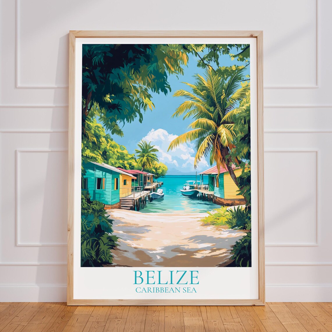 Belize Travel Poster Caribbean Wall Art Print Vintage Gift Nature