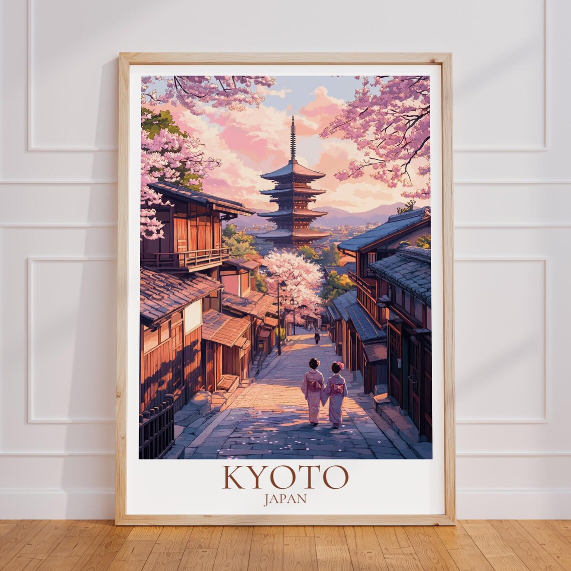 Kyoto Vintage Travel Poster, Japan Art Print