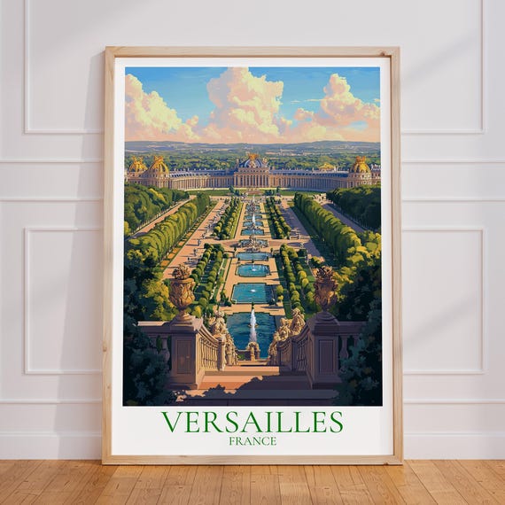 Versailles Vintage Travel Poster, Baroque France