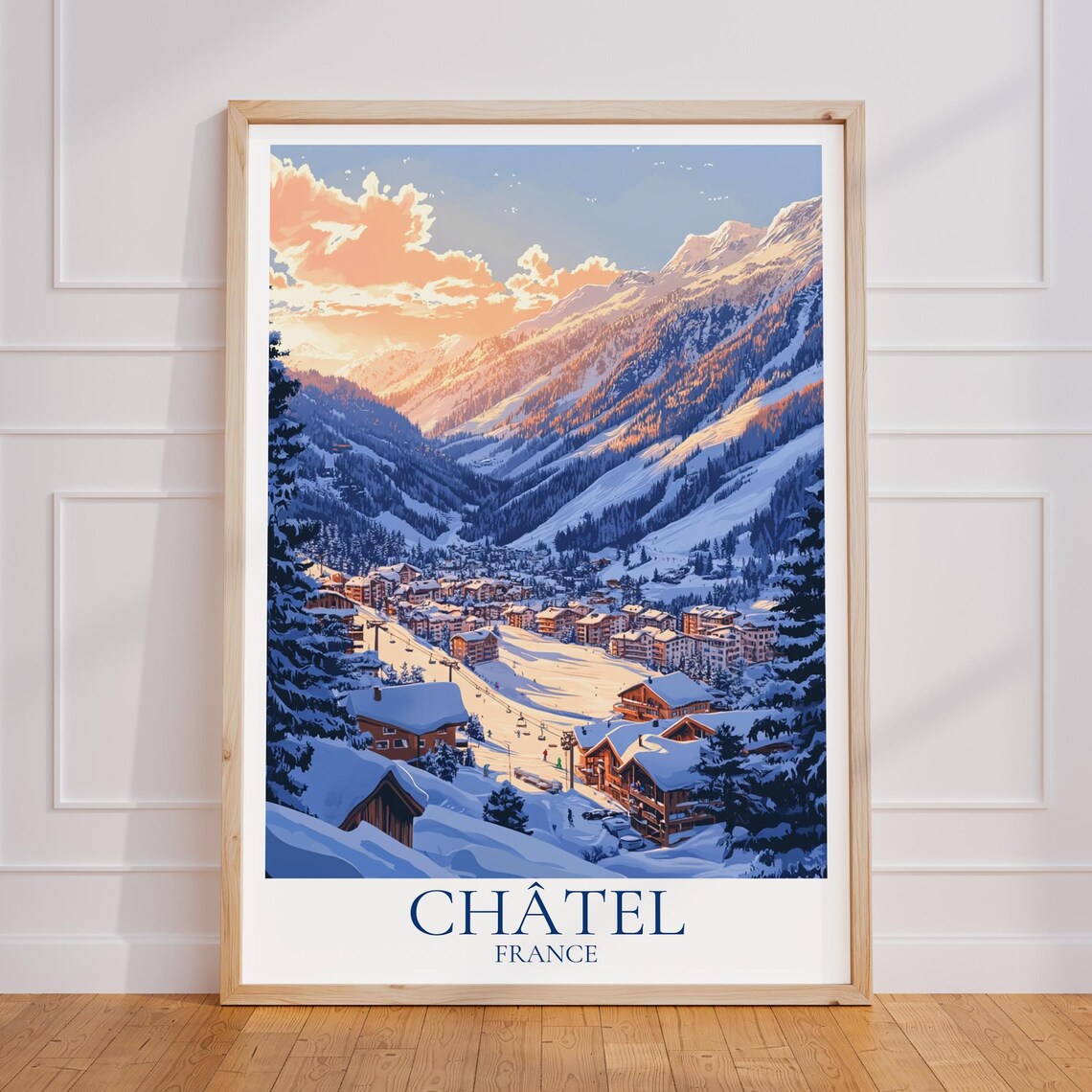 Chtel Travel Poster, Vintage France Alpine Art Print