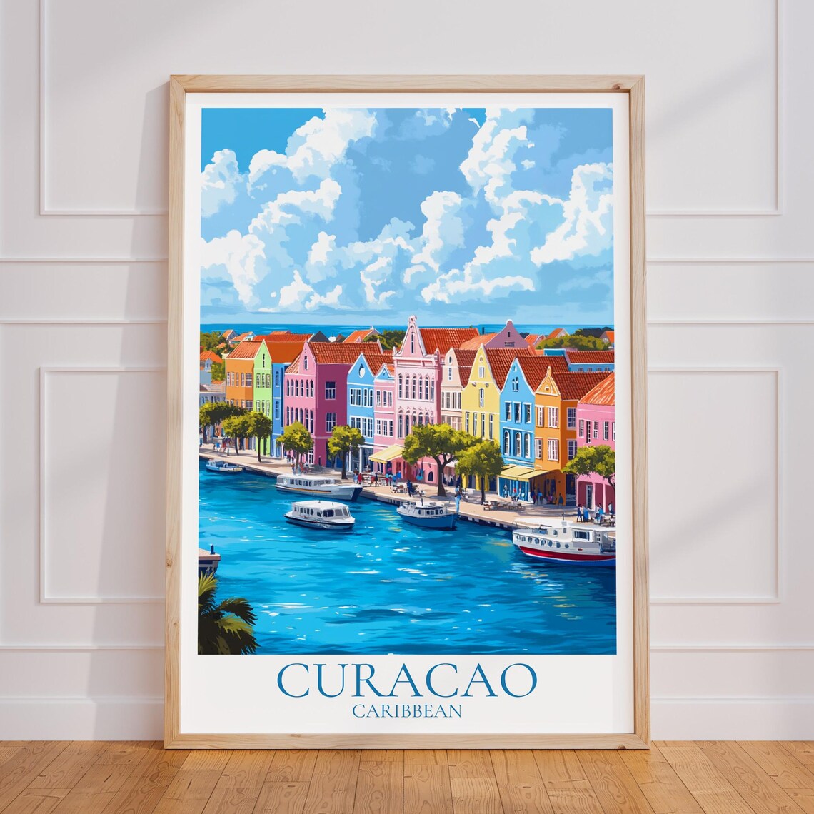 Curaao Travel Poster Caribbean Wall Art Print Vacation Gift Tropical