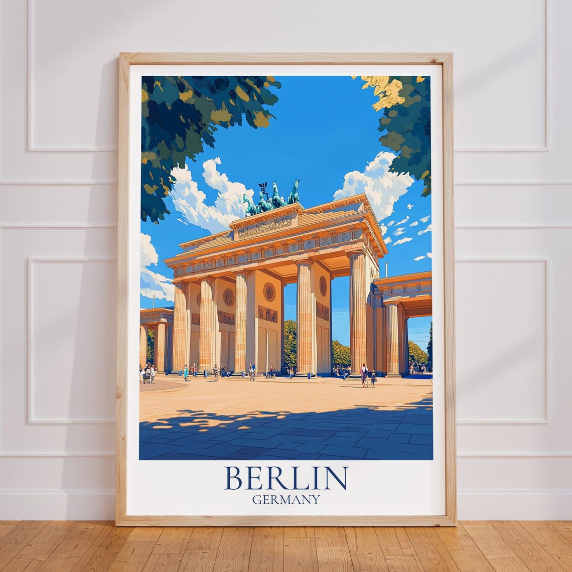 Berlin Germany Brandenburg Gate Quadriga Sunny Square Poster