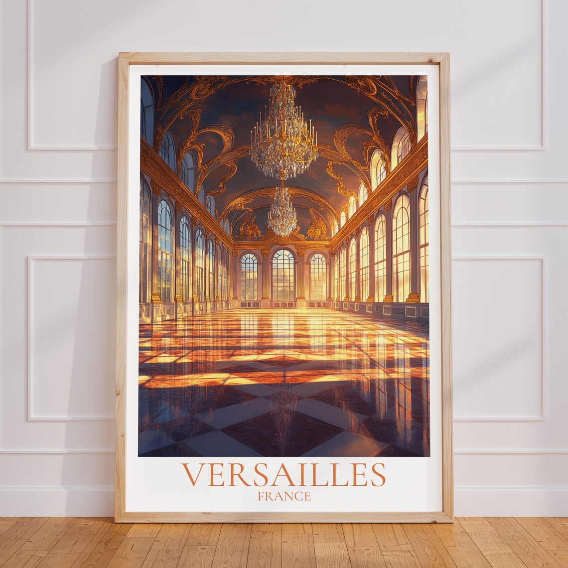 Versailles Vintage Travel Poster, Hall of Mirrors