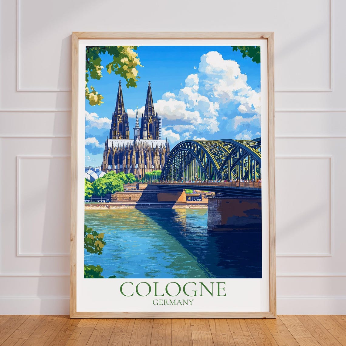 Cologne Germany Cathedral Hohenzollern Bridge Daytime Poster