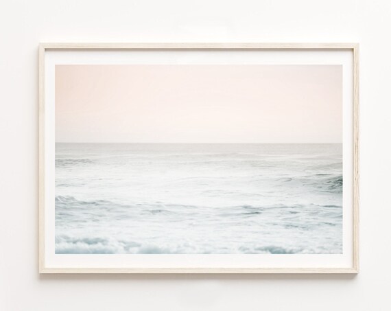 Ocean Waves Printbeach Coastal Printprintable Wall Artneutral Printdigital Printgolden Hourssea Printminimalist Printlarge Poster