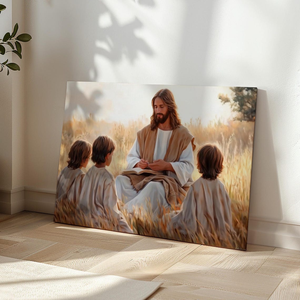 Jesus With Children Of God Art Picture Of Jesus And Children Print Christian Nursery Wall Decor For Kids Modern Biblical Art Print - Image 6