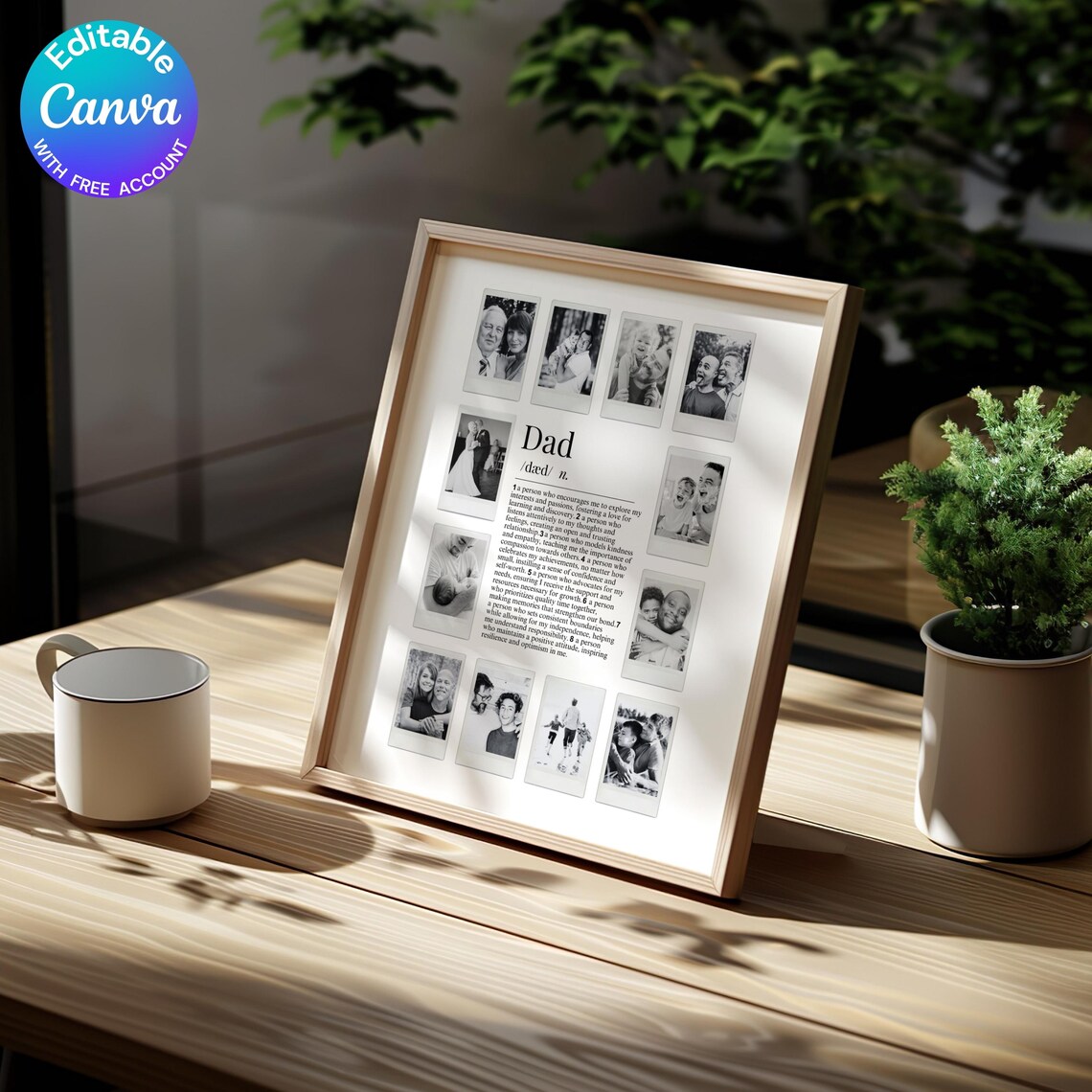 Dad Definition Customizable Photo Collage, Gift for Father - Image 3