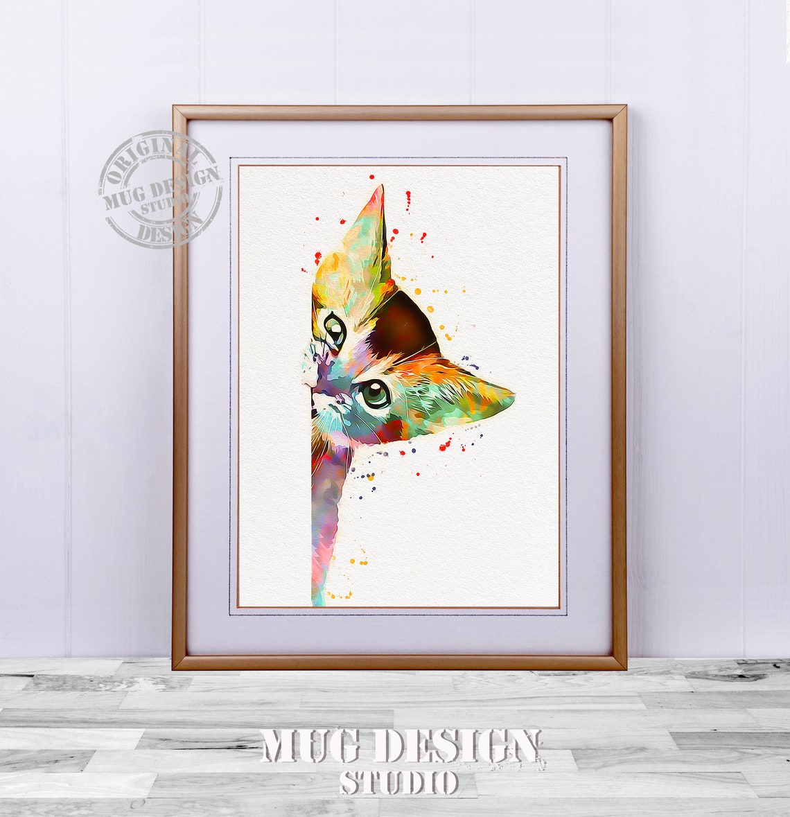 Cat Watercolor Print, Cat Nursery Decor - Image 2