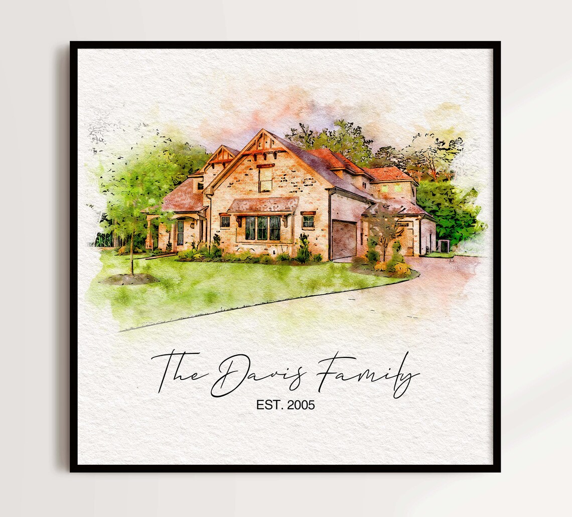 Custom House Portrait, Watercolor Home Portrait - Image 4