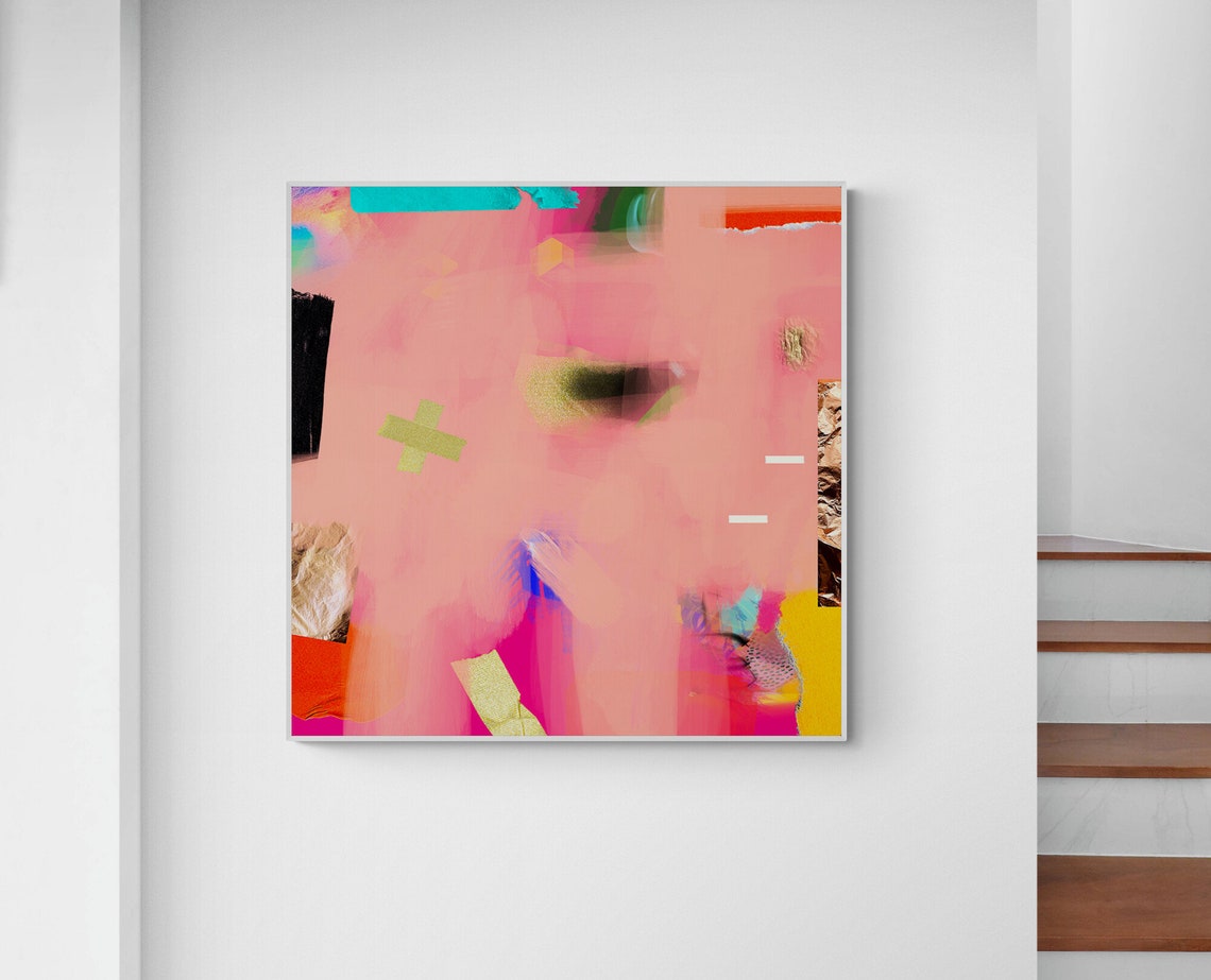 Abstract Art Print Pink Coral Abstract Painting Wall Art Modern Wall Decor Large Art - Image 3