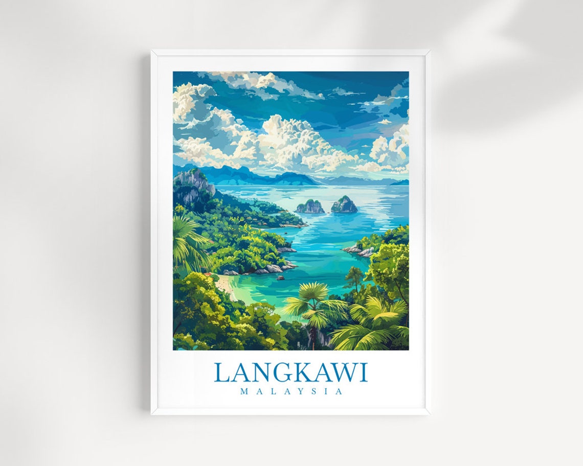 Langkawi Malaysia Tropical Island Beach Coastline Art Poster