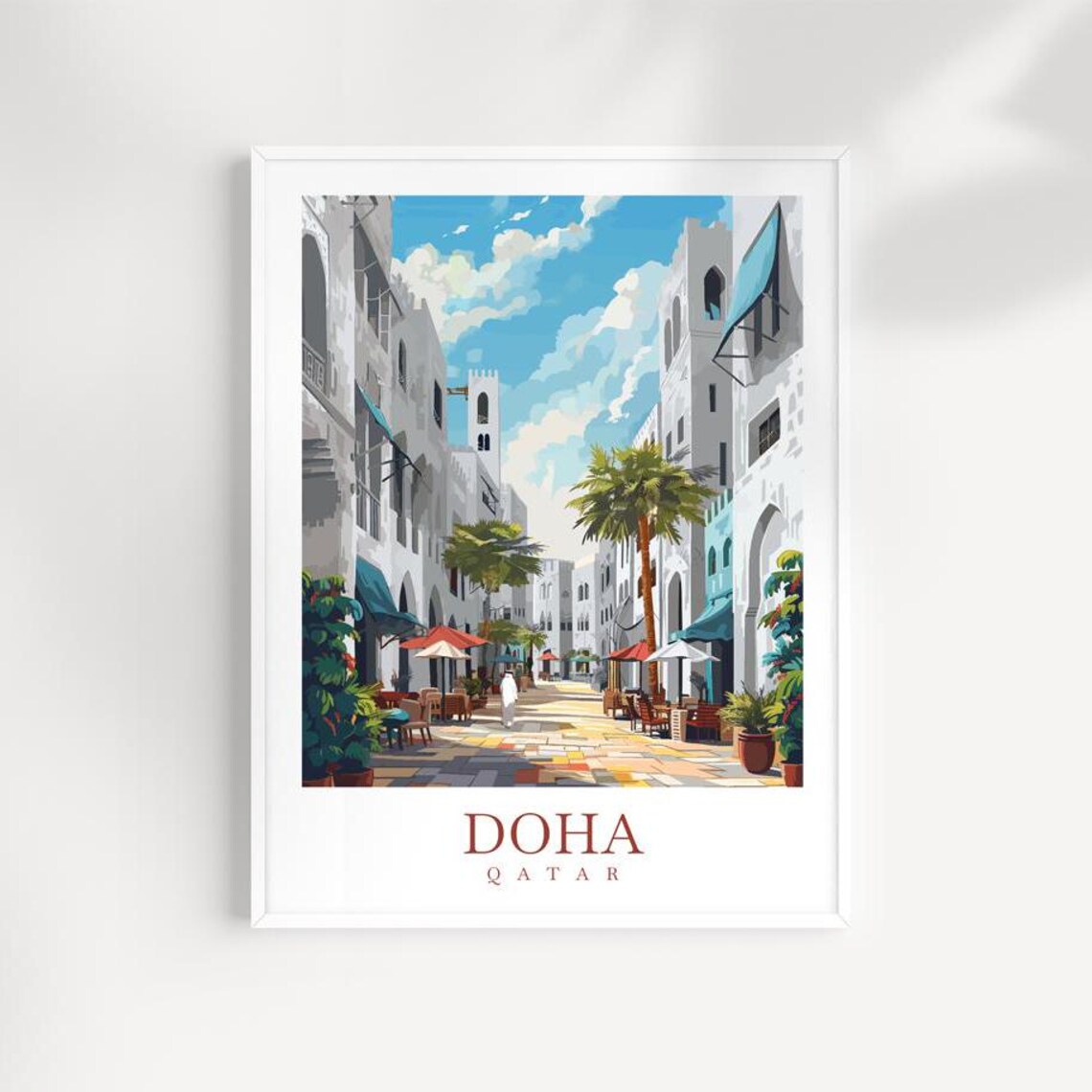 Doha Travel Poster, Qatar Wall Art Print