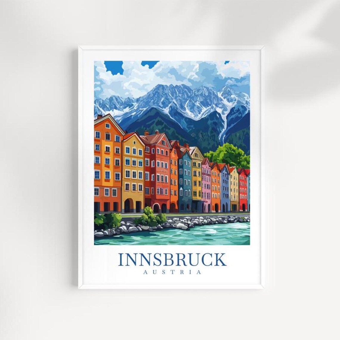 Innsbruck Austria Travel Print Colorful Cityscape Wall Art