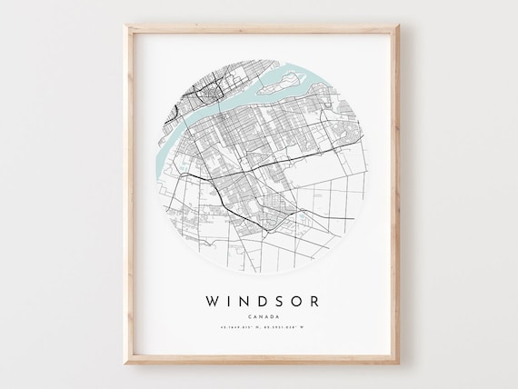 Windsor Map Print City Street Wall Art
