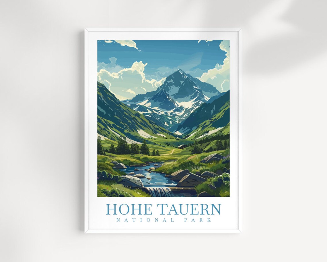 Hohe Tauern National Park Alpine Mountain Landscape Travel Poster
