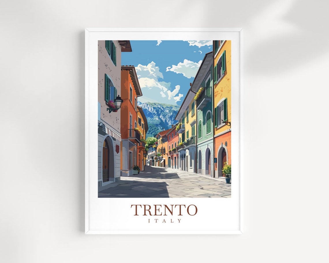 Trento Travel Print Wall Art Italy Wall Hanging Trento Home Decoration Trento Gift Art Lovers Wall Art Print Trento Italy Print Gift
