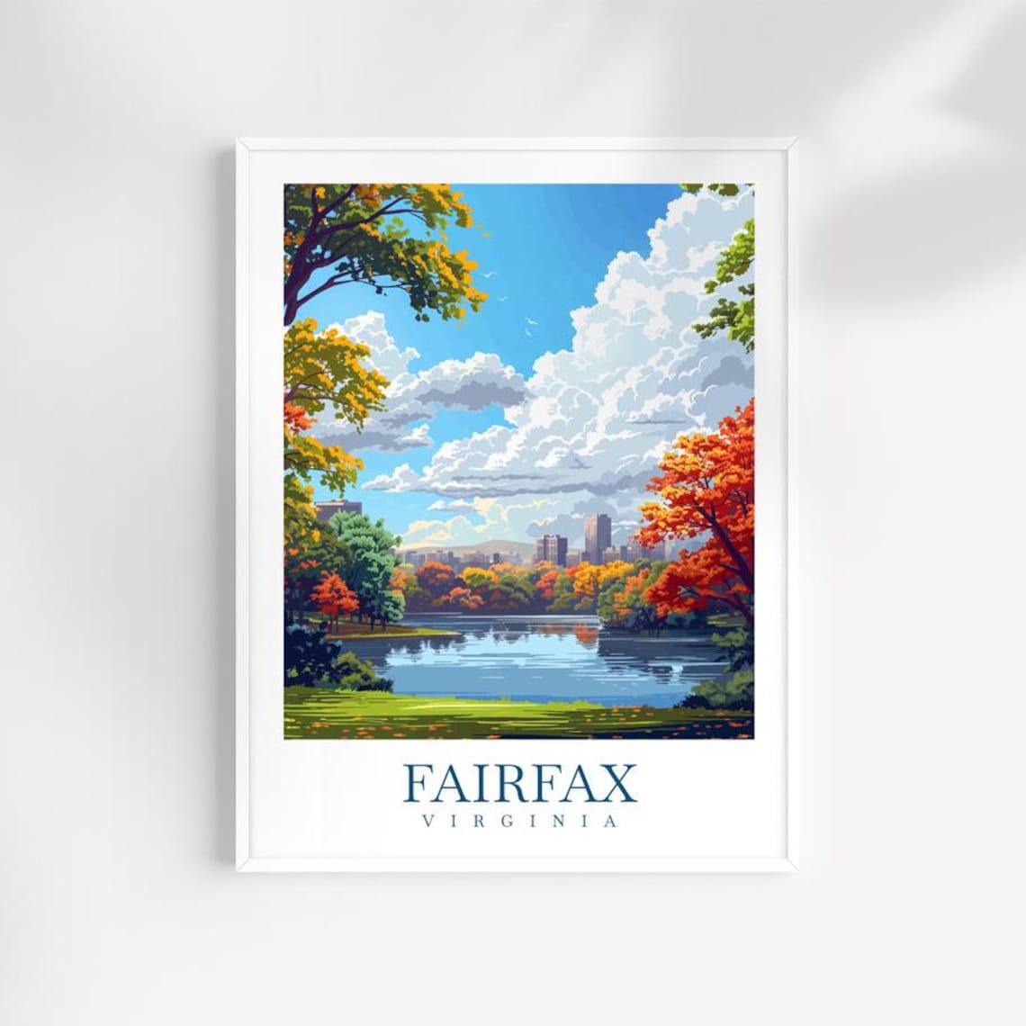 Fairfax Travel Poster, Virginia Place Wall Art