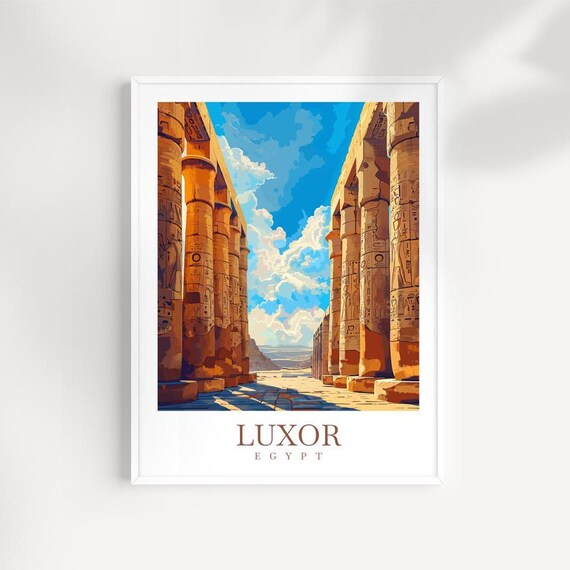 Luxor Travel Print Egypt Wall Art Luxor Wall Hanging Home Dcor Luxor Gift Art Lovers Luxor Art Lover Gift Luxor