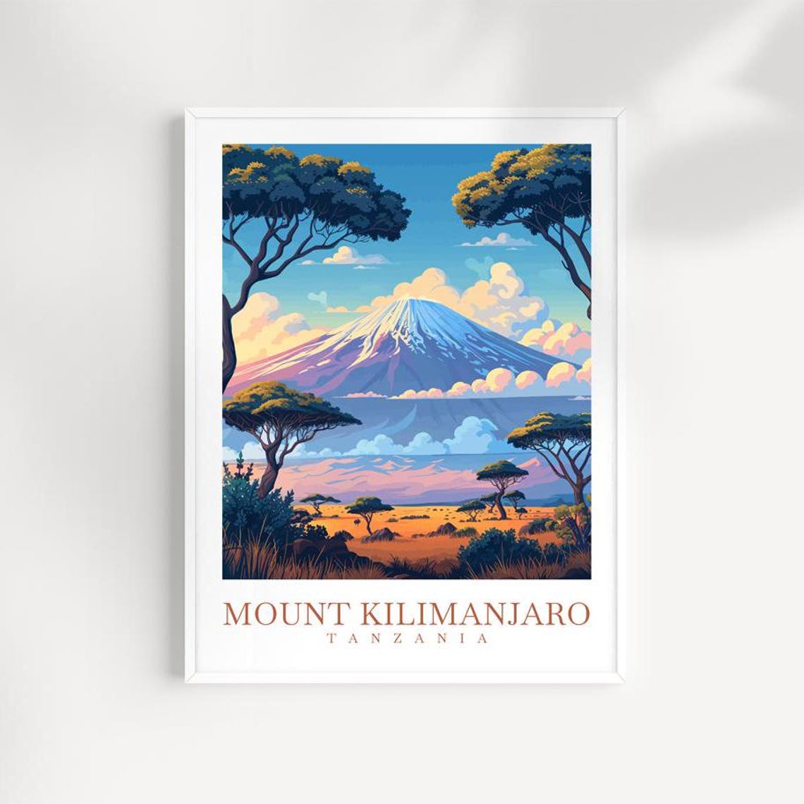 Mount Kilimanjaro Print Travel Print Tanzania Wall Art Africa Wall Hanging Home Dcor Tanzania Gift Art Lovers Tanzania Art Lover Gift Art
