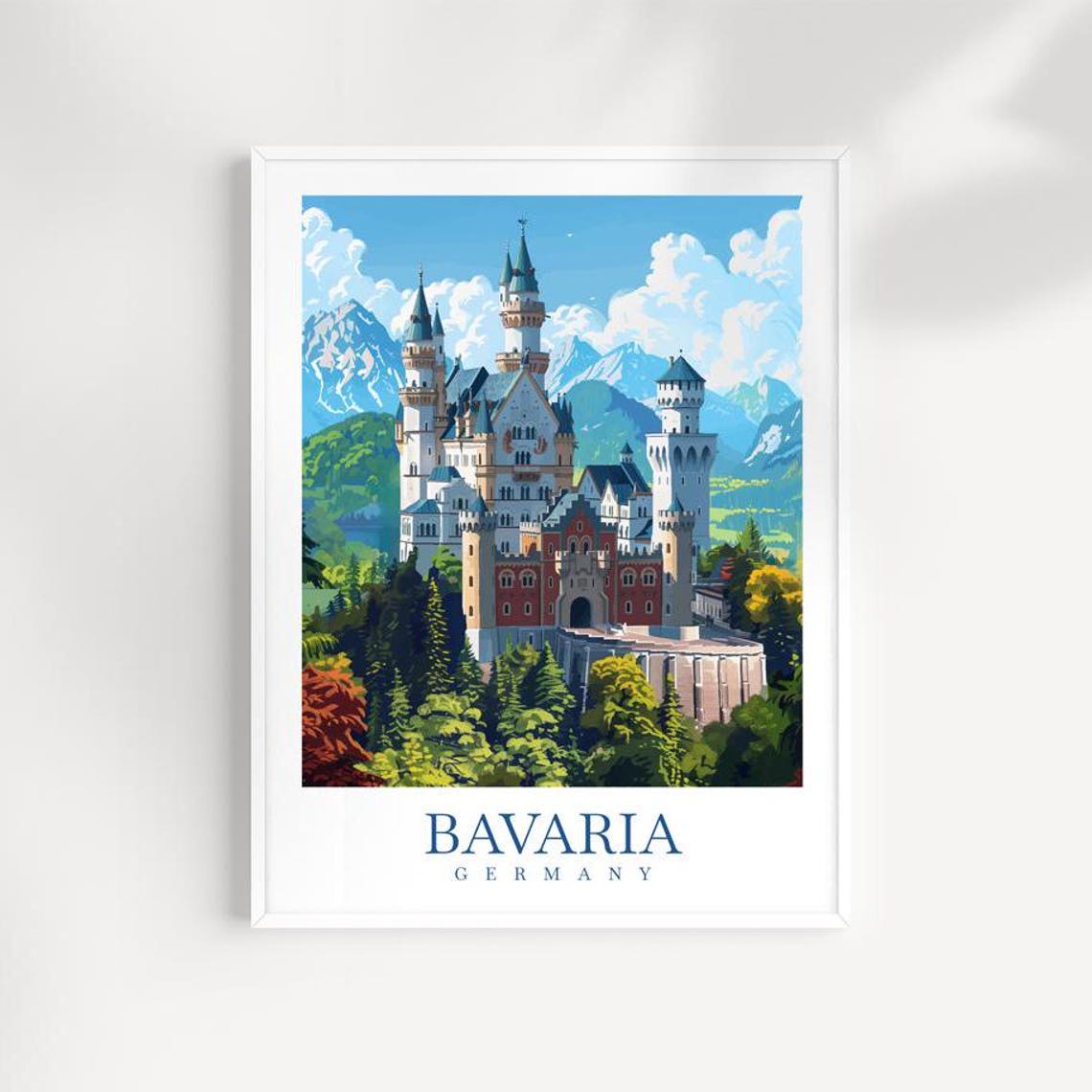Neuschwanstein Castle Bavaria Germany Fairy Tale Travel Poster
