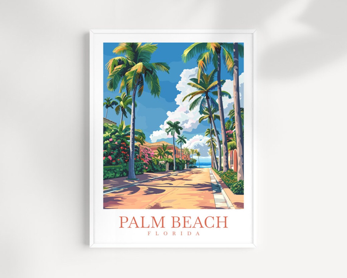 Palm Beach Travel Poster, Florida Wall Art