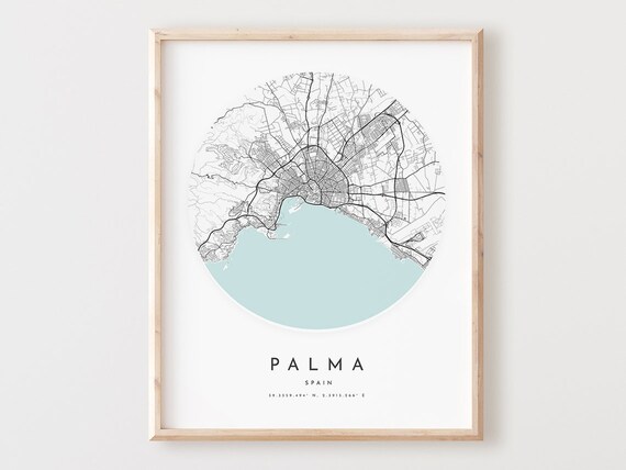 Palma Map Print Minimalist City Street Poster
