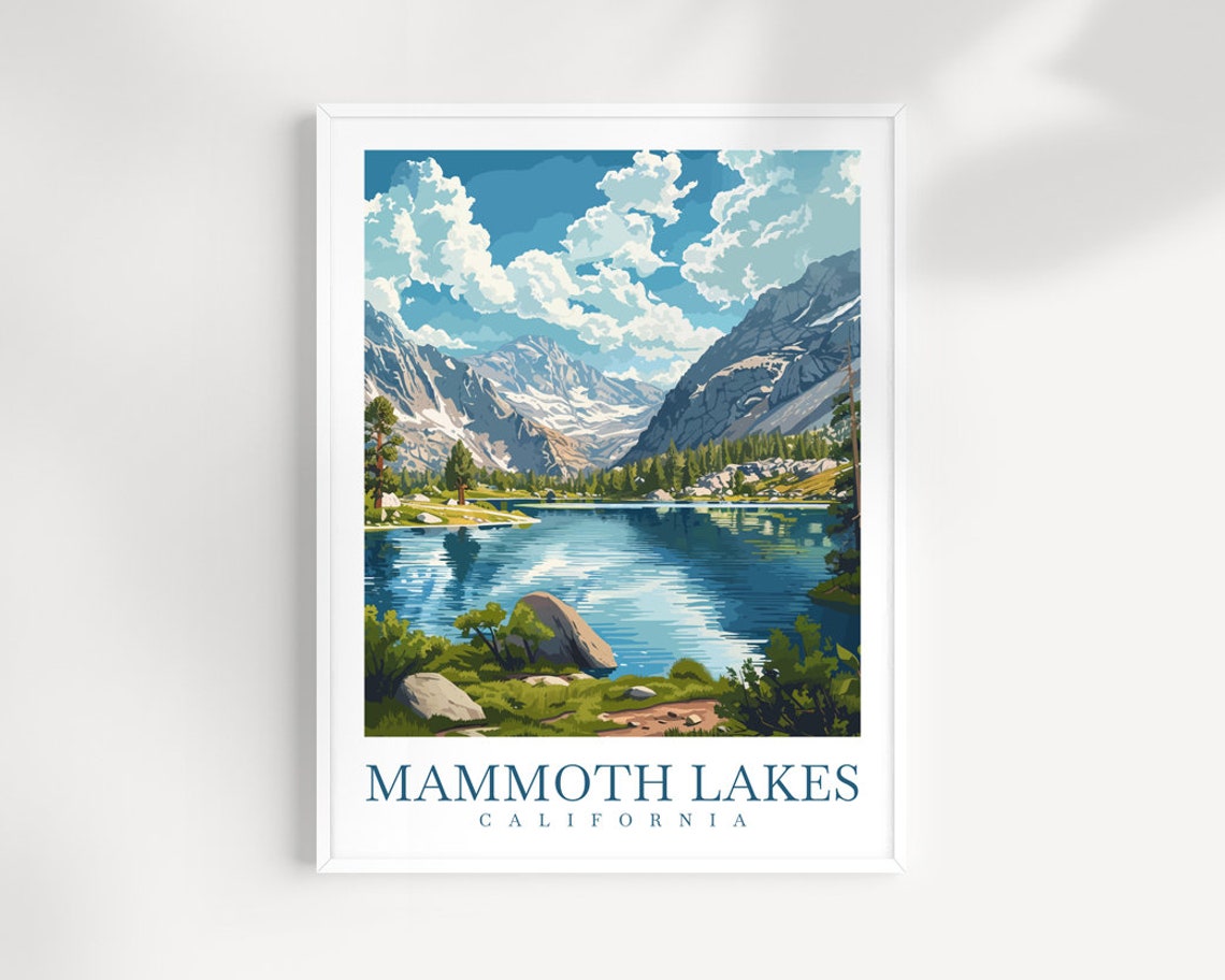 Mammoth Lakes California Mountain Lake Summer Scene Travel Poster