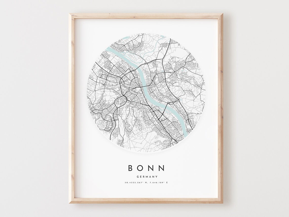 Bonn Map Print, City Street Travel Poster