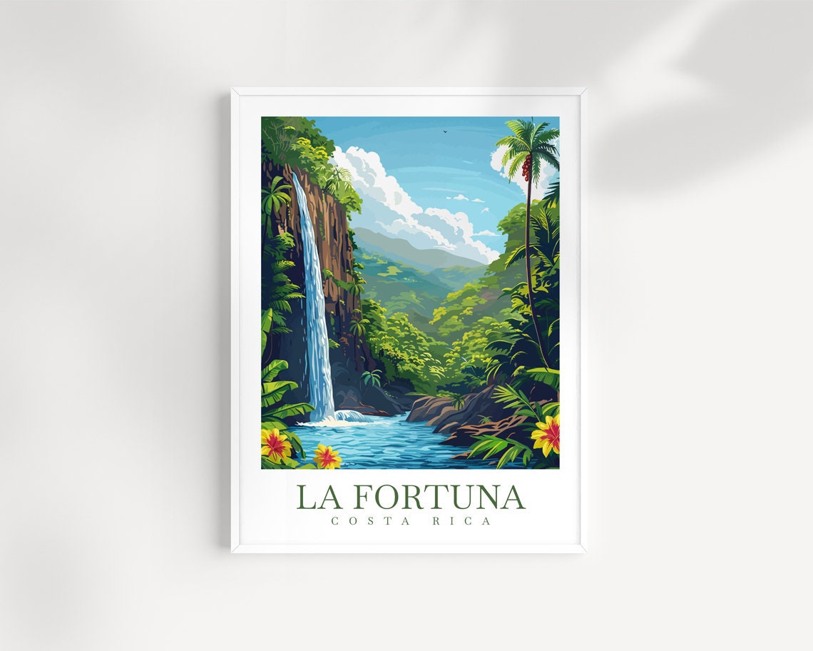 La Fortuna Travel Print La Fortuna Poster Wall Art Costa Rica Wall Hanging Home Dcor La Fortuna Gift Art Lovers Wall Art Central America