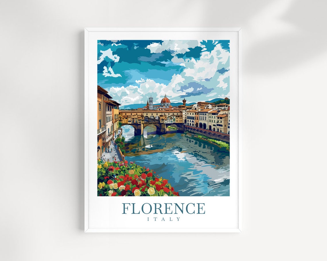 Florence Italy Ponte Vecchio Bridge over the Arno River Poster