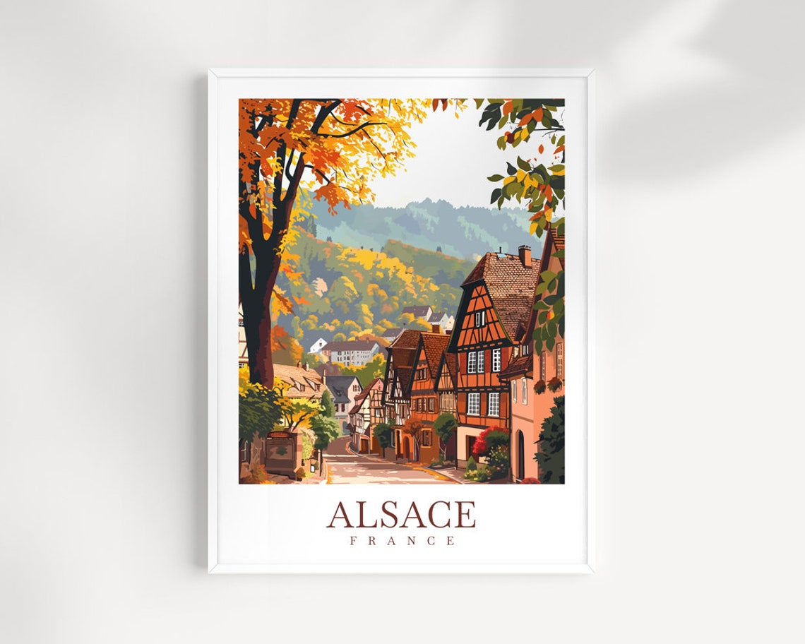 Alsace Travel Print France Poster Alsace Decor Cityscape Art Print Alsace Wall Art For Travel Enthusiast Gift Alsace France Poster Decor