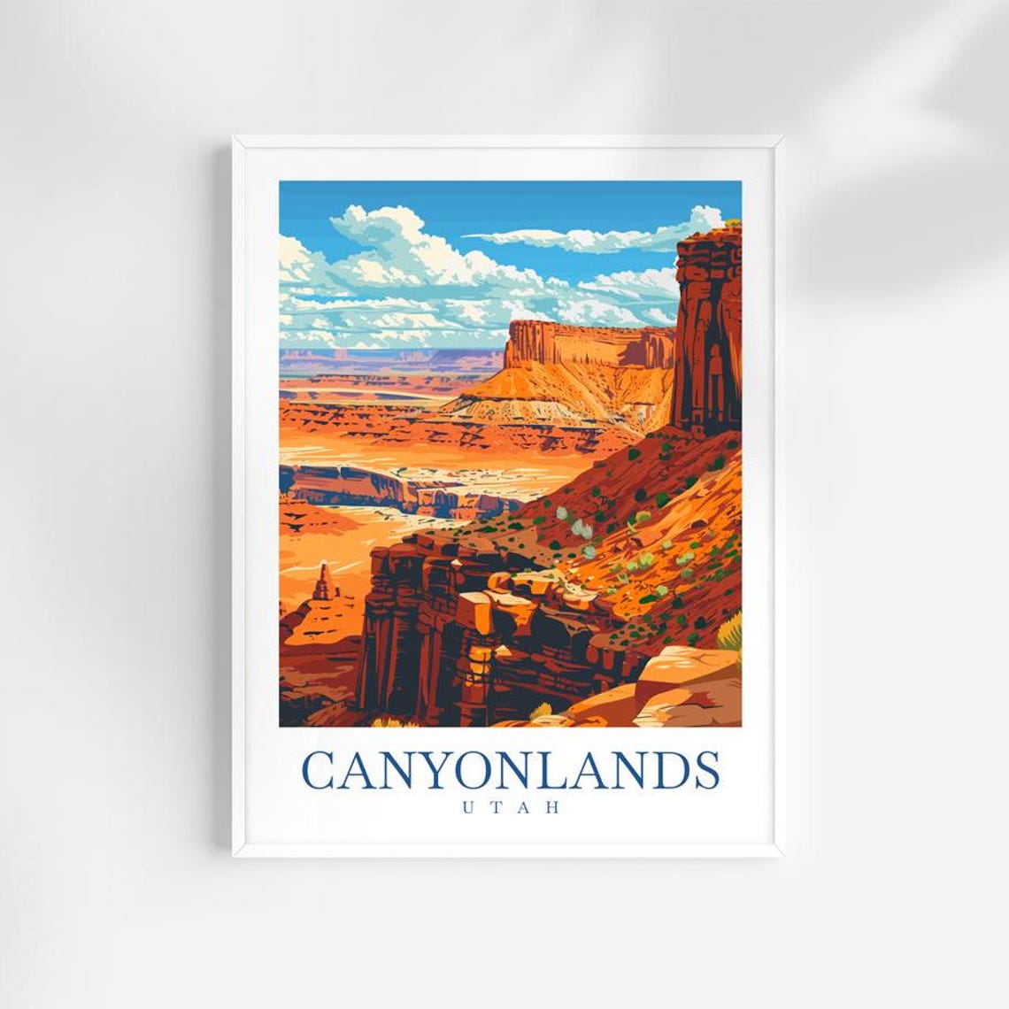 Canyonlands Utah Red Rock Mesas Desert Illustrated Travel Poster