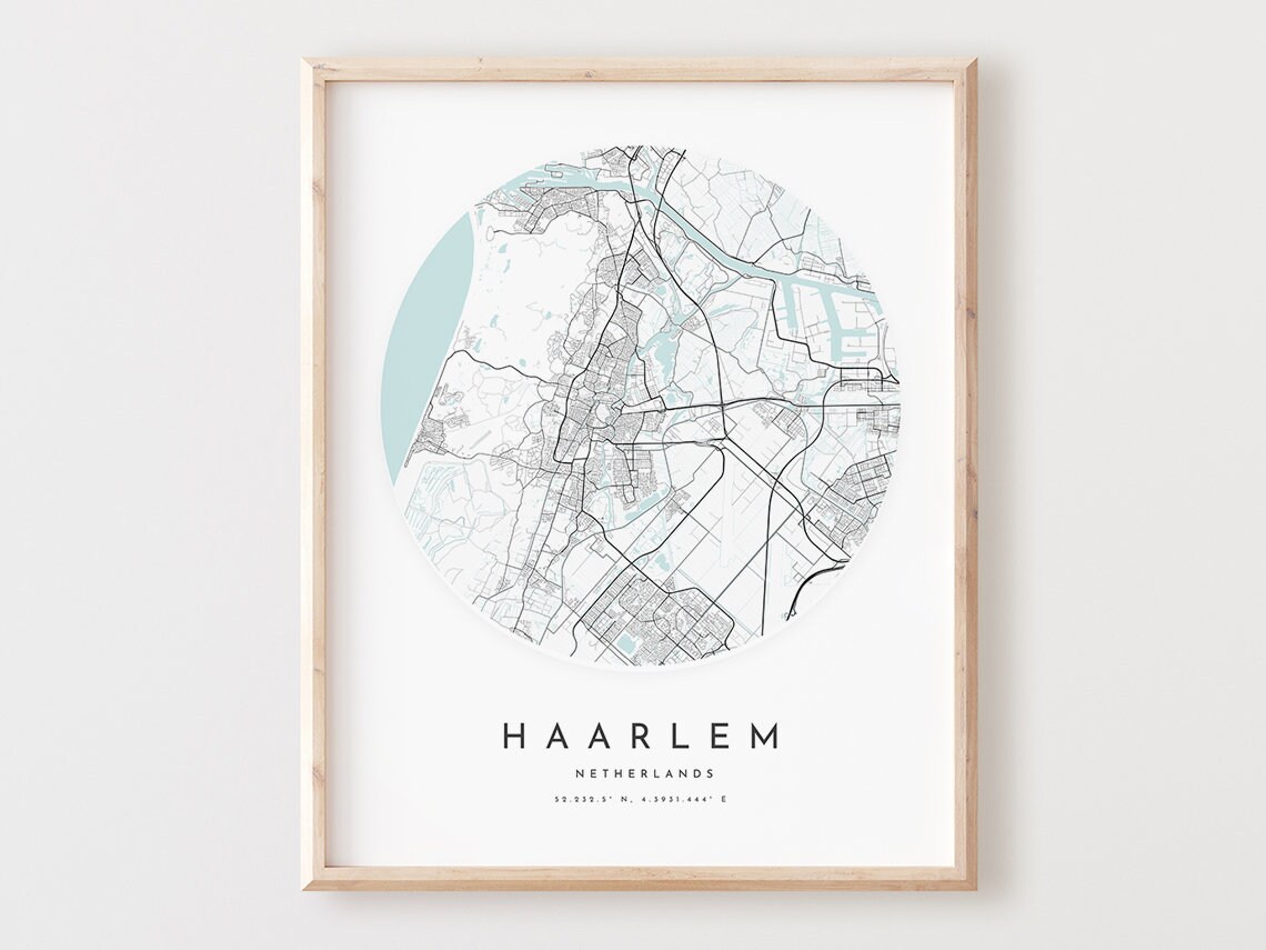 Haarlem Map Print City Street Art Poster