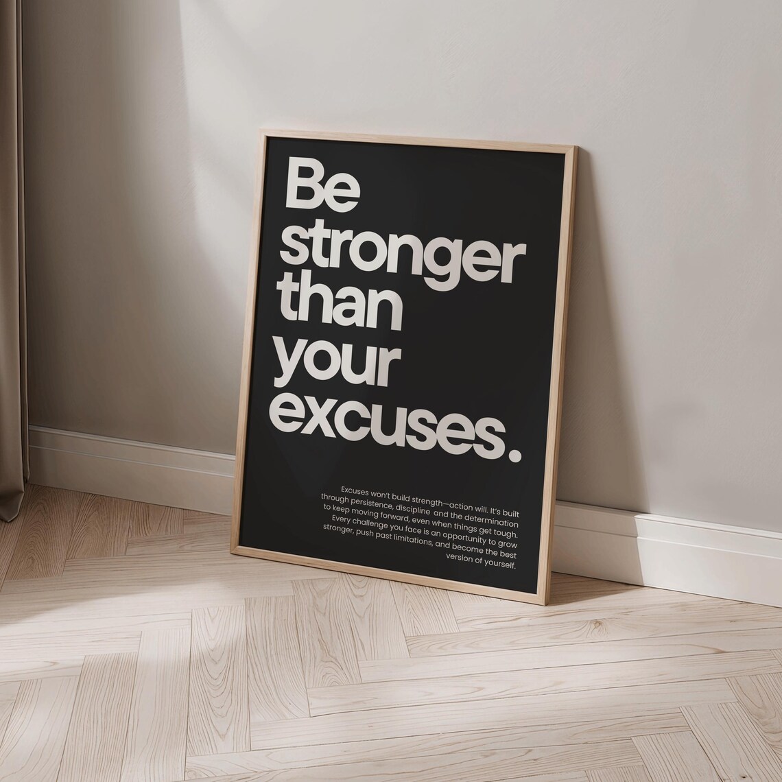 Be Stronger Than Your Excuses Motivational Fitness Quote Poster - Image 3