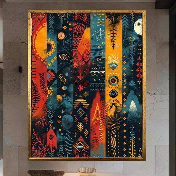 African Carpet Carpet Pattern Decor Tribal Art African Wall Art Tribal Print Wall Art Vintage Wall Art Wall Art Unique