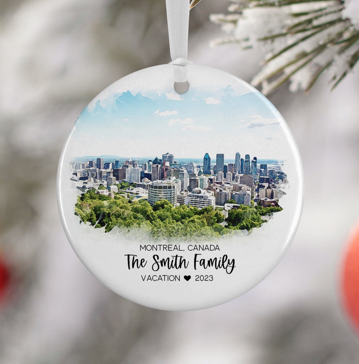 Montreal Canada Skyline Personalized Family Vacation Keepsake Print